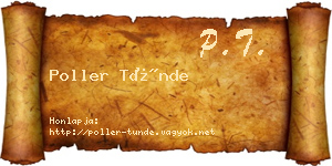 Poller Tünde névjegykártya