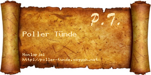Poller Tünde névjegykártya